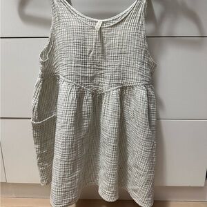 Rylee + Cru Checkered Dress in Cream and Gray